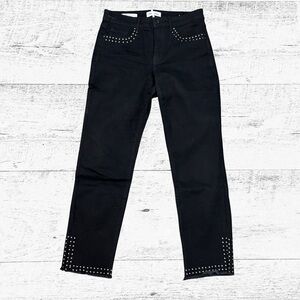 Tribal Black Studded Straight Leg Jeans